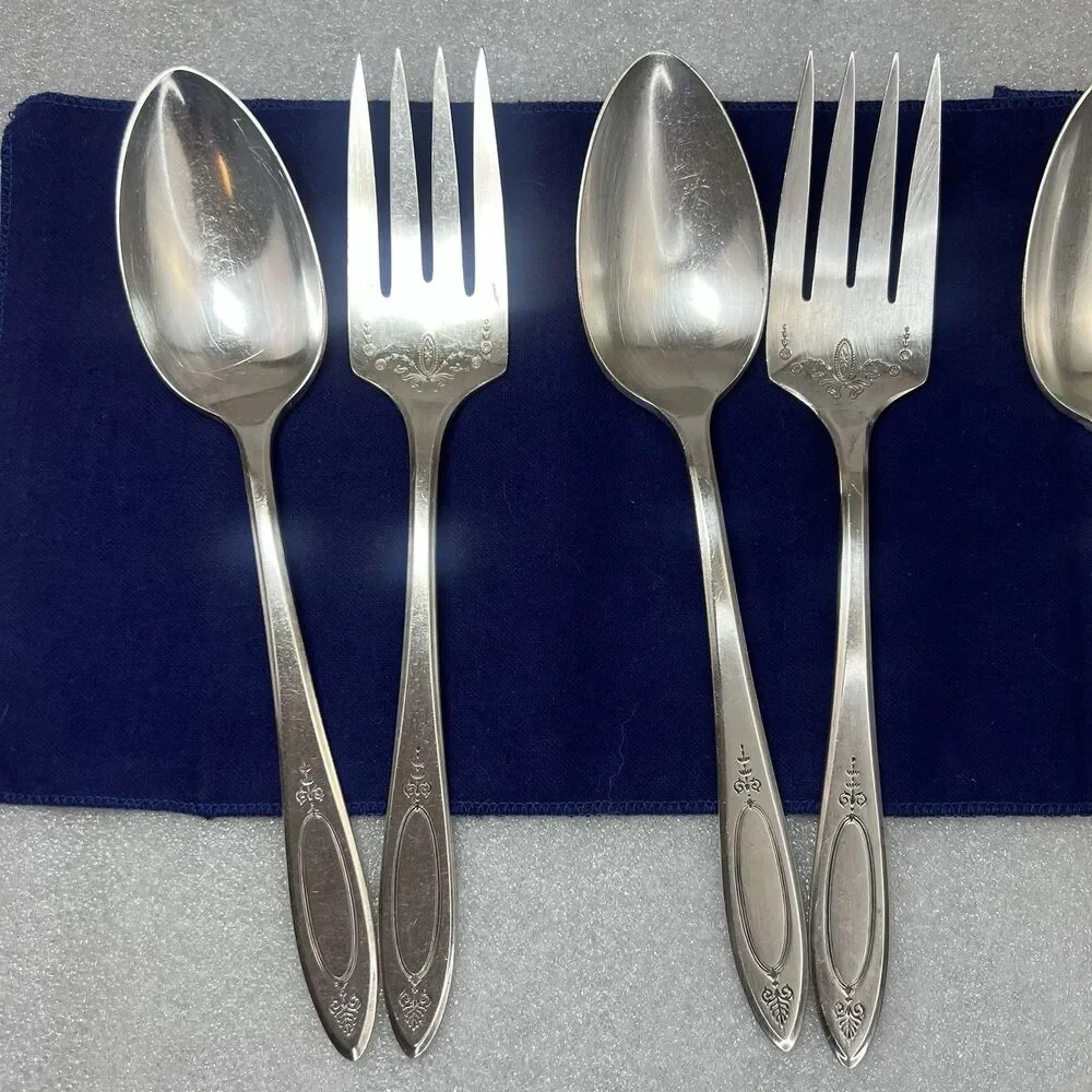 3 Sets Oneida Community Plate Adam 1917 Cold Meat Serving Fork & Spoon